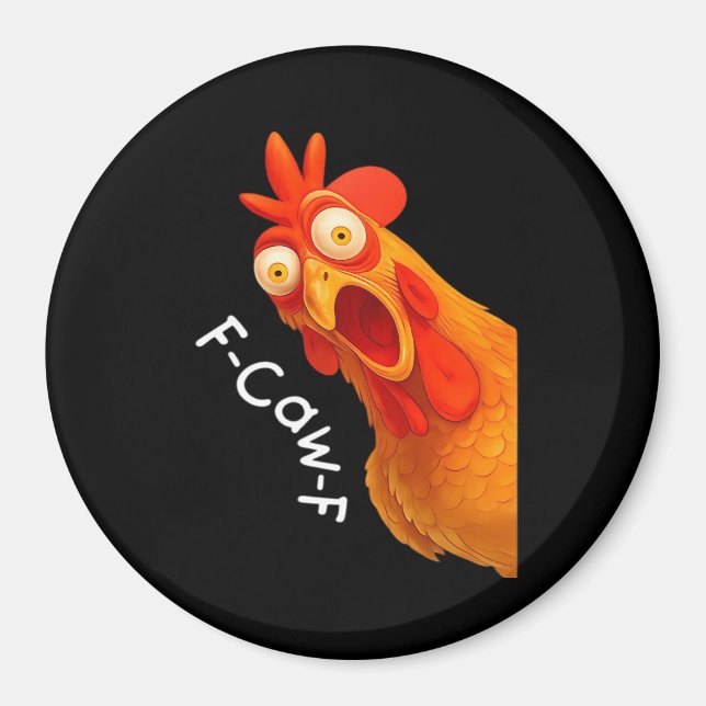 Imán Humor Gótico F-Caw-F Cuervo Divertido (Frente)