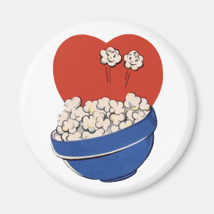 Imán Humor Retro Adorable, ¡Tazón de Palomitas para el 