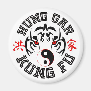 Imán Hung Gar Kung Fu Tiger con símbolo Yin Yang