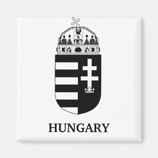 Imán Hungarian Coat of Arms Contemporary Monochrome Art (Frente)