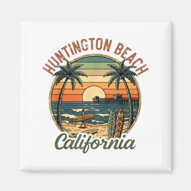 Imán Huntington Beach California Los Angeles Surfer Vin (Frente)