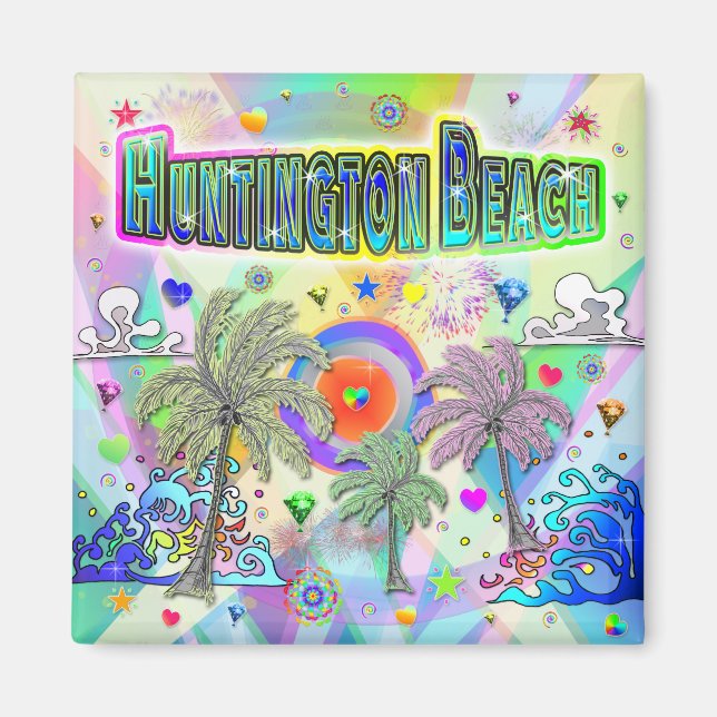 Imán Huntington Beach Deep Dream Magnet (Frente)