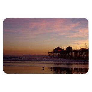 Imán Huntington Beach Pier en el Sunset Flexi Magnet
