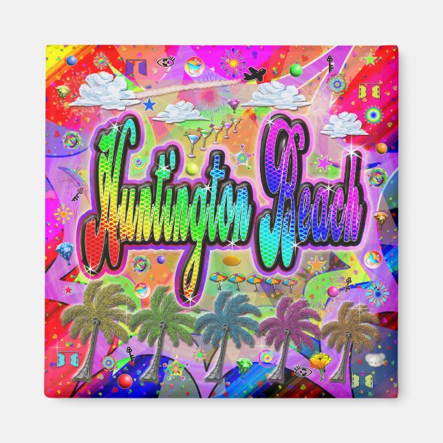 Imán Huntington Beach Vista Express Magnet (Frente)