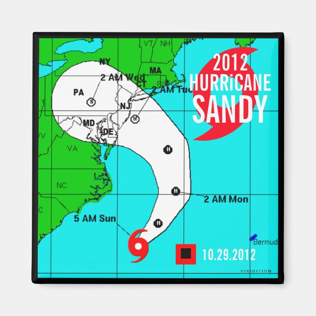 Imán Huracán Sandy Track Magnet 2 (Frente)