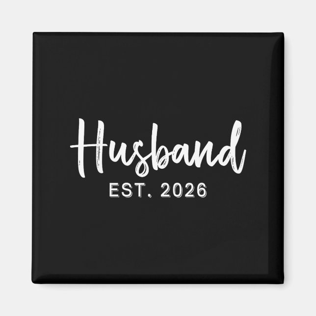 Imán Husband Est 2026 Hubby Just Married Honeymoon Wedd (Frente)