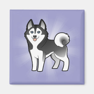 Imán Husky siberiano del dibujo animado/Malamute de