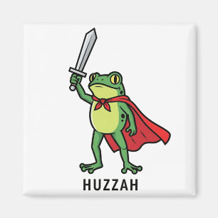 Imán Huzzah Frog Knight Cita graciosa de meme