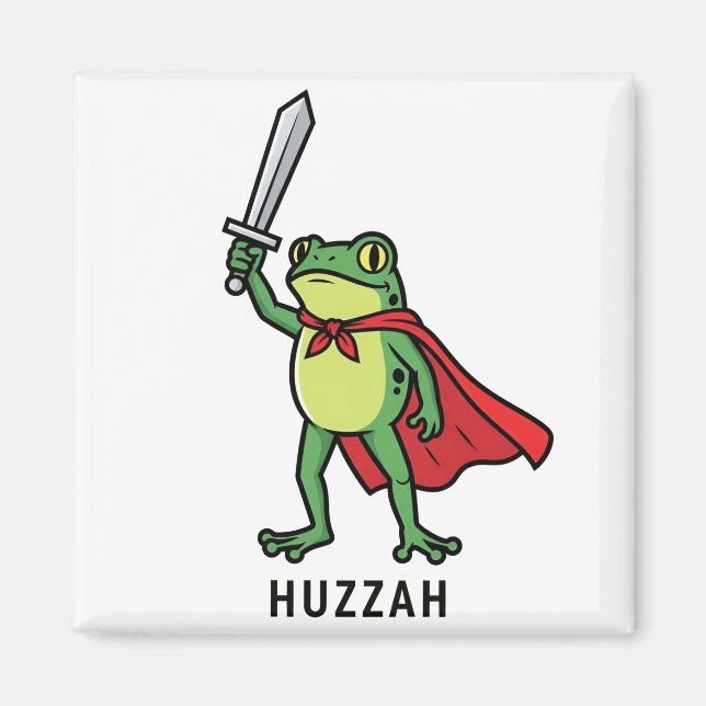 Imán Huzzah Frog Knight Cita graciosa de meme (Frente)