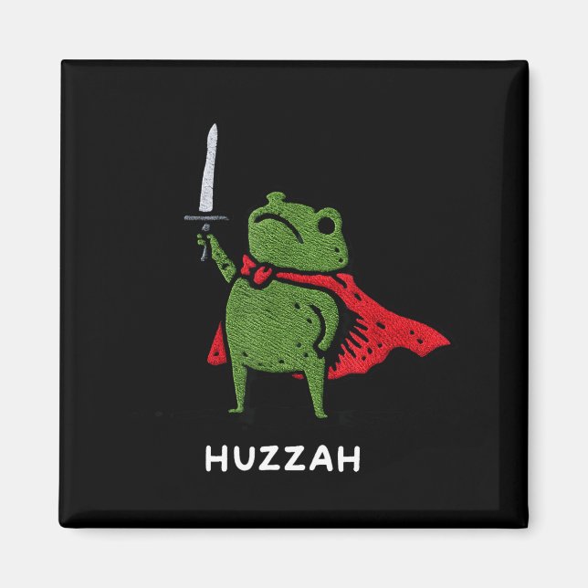 Imán Huzzah Frog Knight Funny Sword Meme Quote  (Frente)