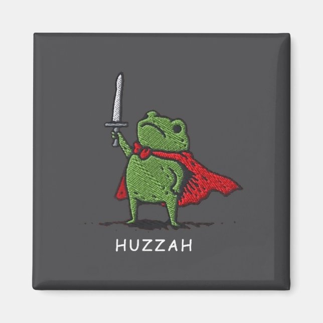 Imán Huzzah Frog Knight Funny Sword Meme Quote  (Frente)