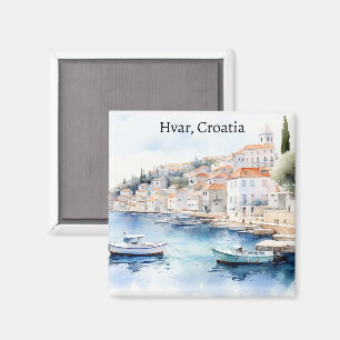 Imán Hvar Croatia Watercolor Travel