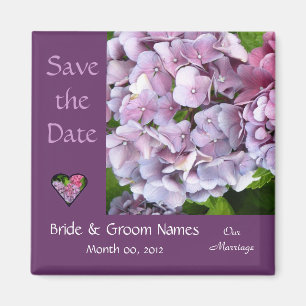 Imán Hydrangea Wedding Save The Date Magnet