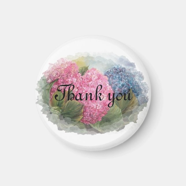 Imán HYDRANGEAS gracias a favor de la boda (Frente)