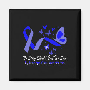 Imán Hydrocephalus Awareness Butterflies Soporte Blue R