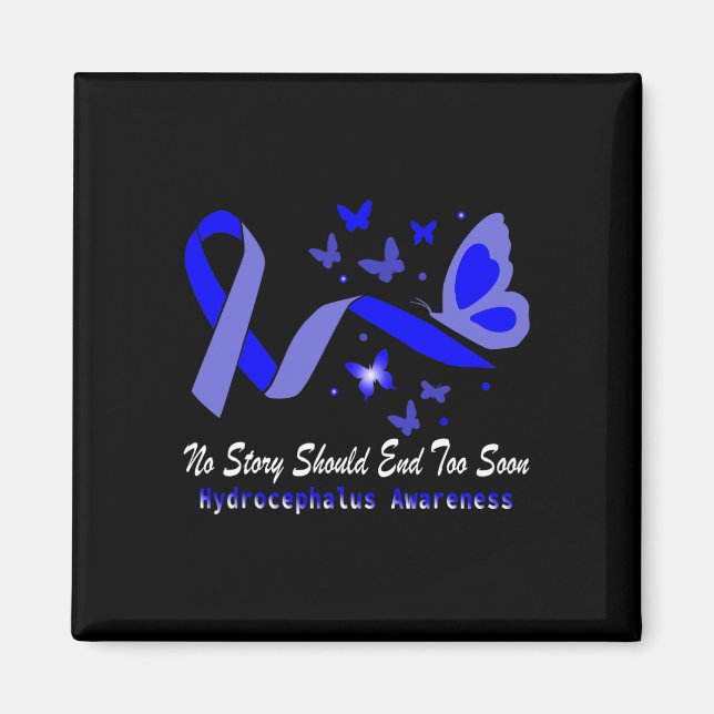 Imán Hydrocephalus Awareness Butterflies Soporte Blue R (Frente)