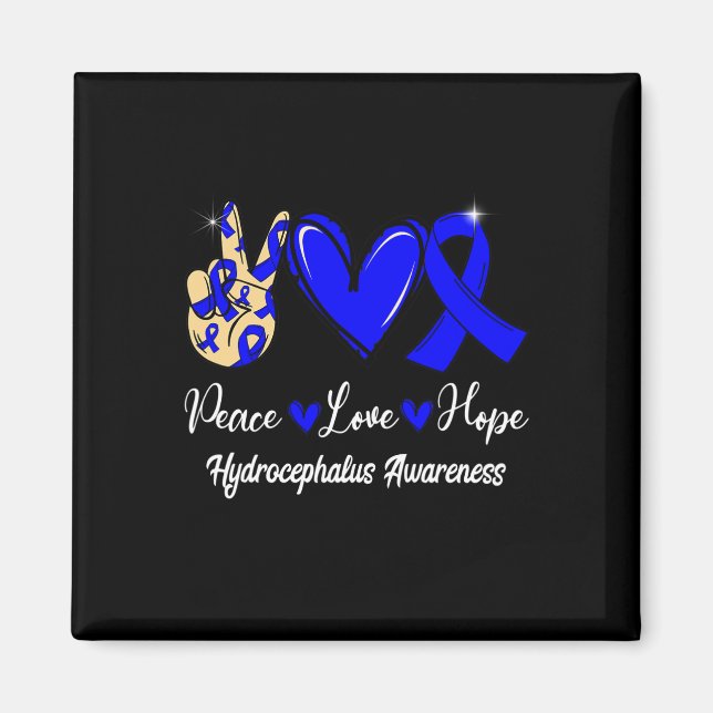 Imán Hydrocephalus Conciencia Paz Esperanza Cinta Azul (Frente)