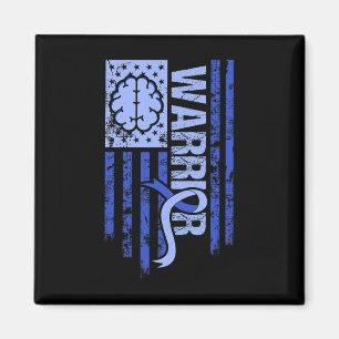 Imán Hydrocephalus Warrior Flag Blue Ribbon Awareness M