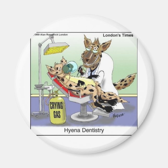 Imán Hyena Dentistry Graciosos Regalos, Tees & Collecti (Frente)