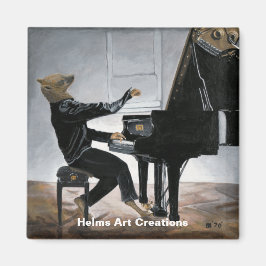 Imán Hyena Piano Music Player Fantasy Art Magnet