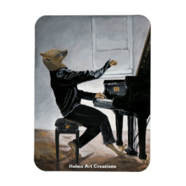 Imán Hyena Piano Music Player Fantasy Art Photo Magnet
