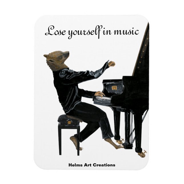 Imán Hyena Piano Music Player Fantasy Flexible Magnet (Vertical)