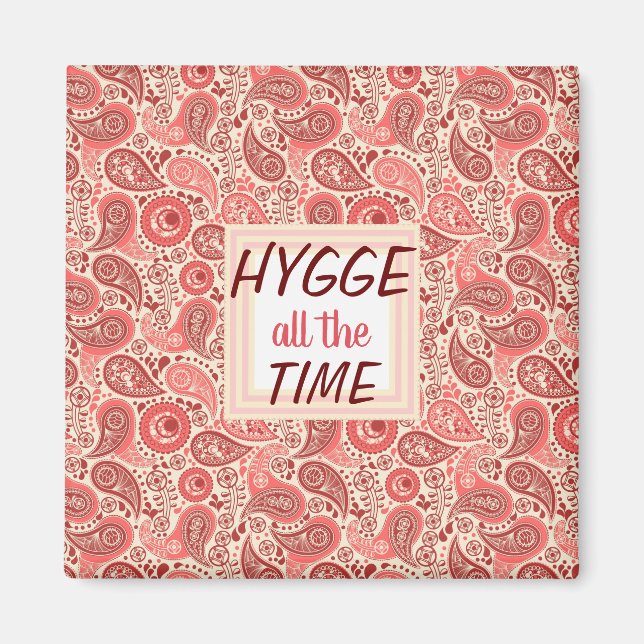 Imán HYGGE todo el tiempo Cosy Pink Paisley (Frente)