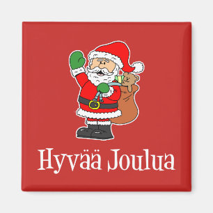 Imán Hyvaa Joulua Navidades finlandeses Santa (RED)