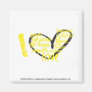 Imán I amarillo de la pintada del corazón