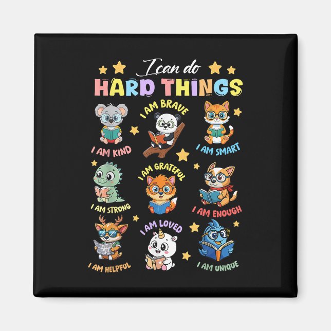 Imán I Can Do Hard Things Teacher Back To School Childr (Frente)