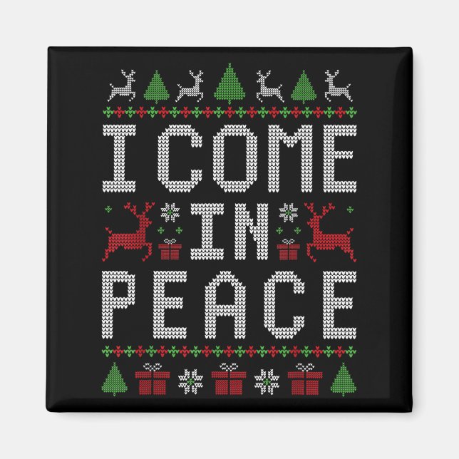 Imán I Come In Peace Couple Matching Ugly Christmas Swe (Frente)