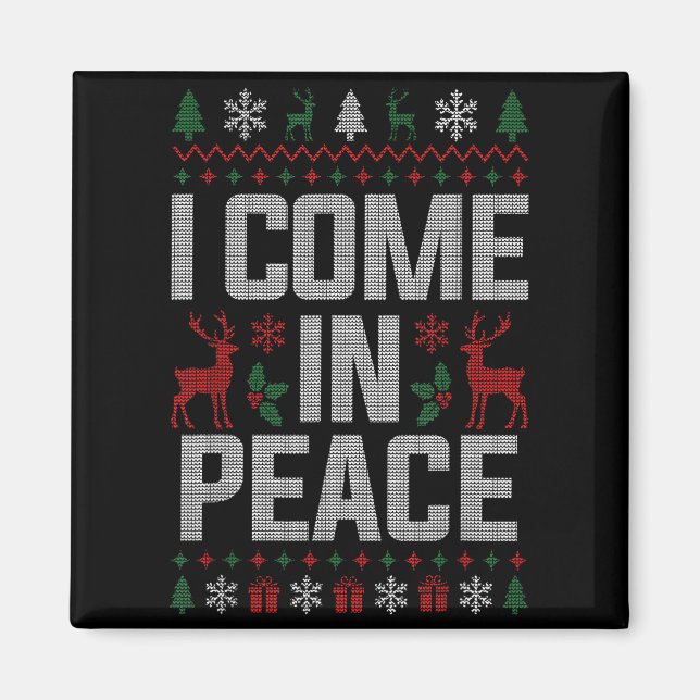 Imán I Come In Peace Couple Matching Ugly Christmas Swe (Frente)