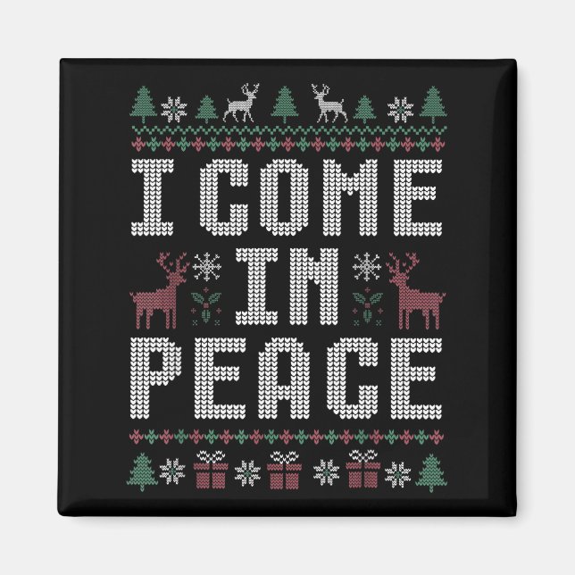 Imán I Come In Peace Couple Matching Ugly Christmas Swe (Frente)