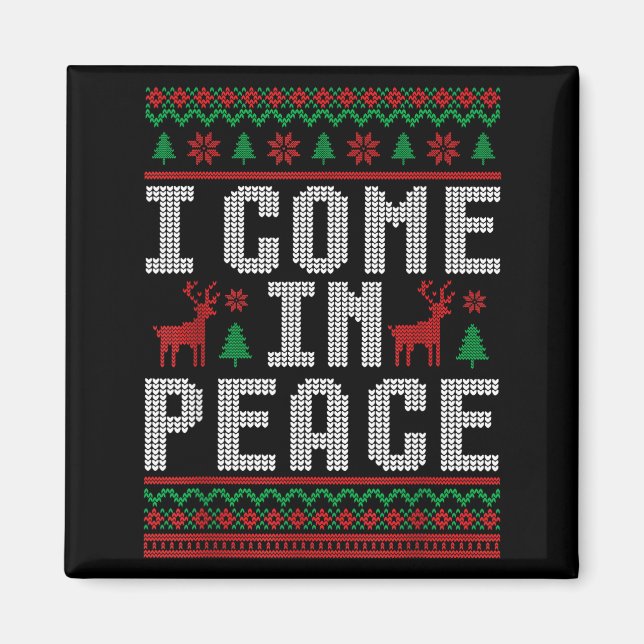 Imán I Come In Peace Couple Matching Ugly Christmas Swe (Frente)