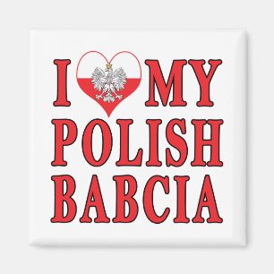 Imán I corazón mi Babcia polaco