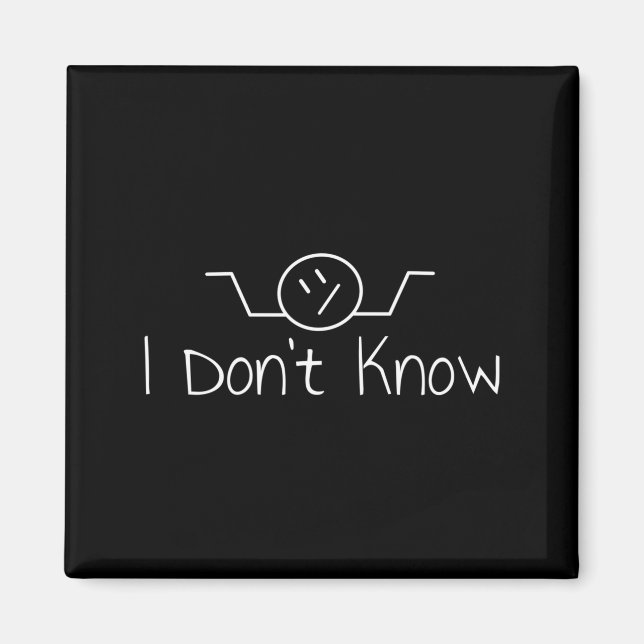 Imán I Don't Know Hand Drawn Shrug Funny Men Women Long (Frente)