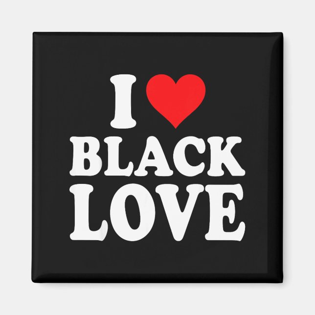 Imán I Heart Black Love Cute Matching Couples African A (Frente)