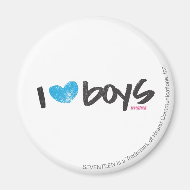 Imán I Heart Boys Aqua (Frente)