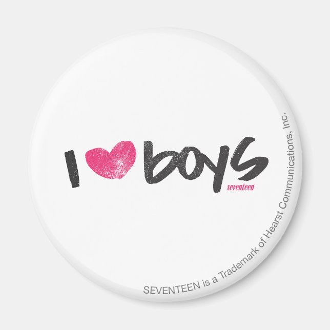Imán I Heart Boys Magenta (Frente)