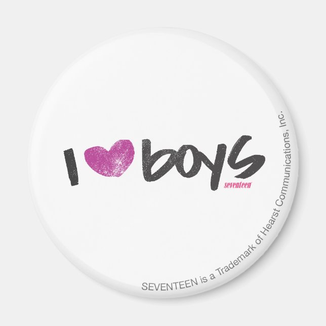 Imán I Heart Boys Purple (Frente)