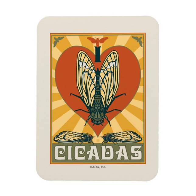 Imán I Heart Cicadas (Vertical)