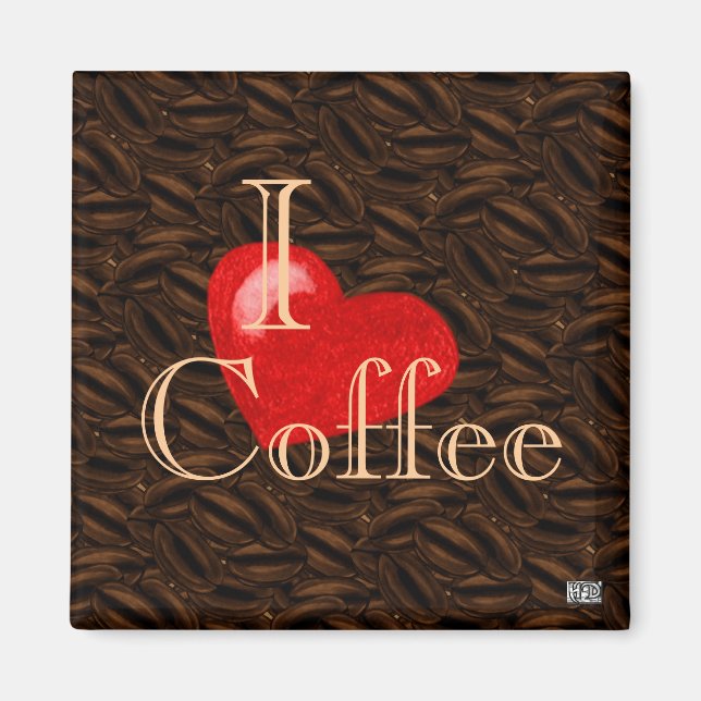 Imán I Heart Coffee Magnet (Frente)