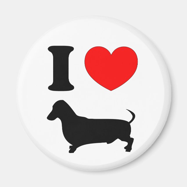 Imán I Heart Dachshund (Frente)