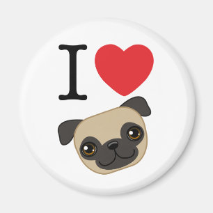 Imán I Heart Fawn Pugs