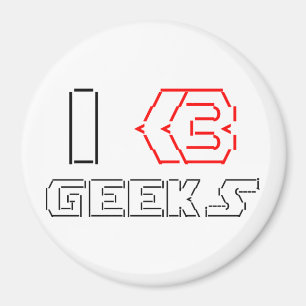 Imán I Heart Geeks ASCII ART