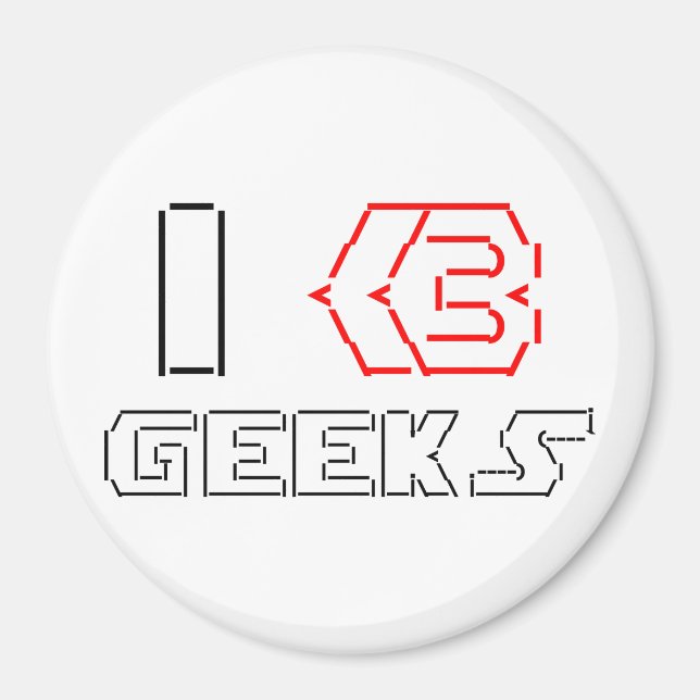 Imán I Heart Geeks ASCII ART (Frente)