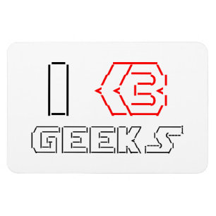 Imán I Heart Geeks ASCII ART