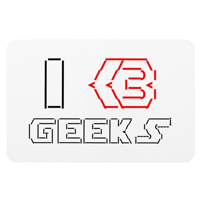 Imán I Heart Geeks ASCII ART (Horizontal)