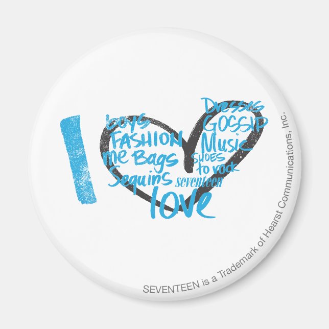 Imán I Heart Graffiti Aqua (Frente)