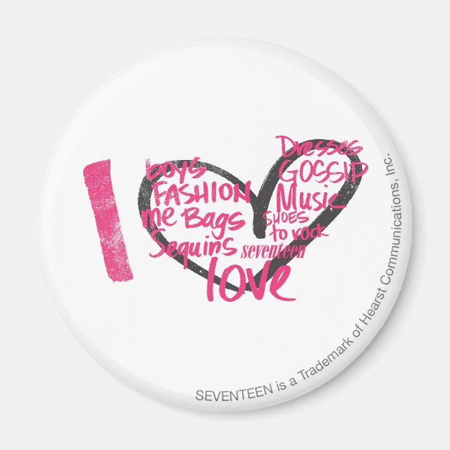 Imán I Heart Graffiti Magenta (Frente)